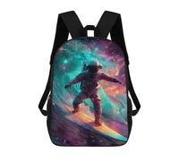 sinyumoney Space Surfing Adventure -1 Sacs À Dos 17 Pouces Pour Enfants, Sacs D'école Imprimés En 3D Pour Élèves Du Primaire Et Du Collège, Garçons Et Filles