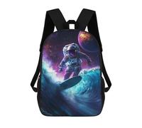 sinyumoney Space Surfing Adventure-11 Sacs À Dos Imprimés En 3D Pour Enfants 17inch Sacs À Dos Tendance Et Décontractés Pour La Journée, Sacs De Voyage, Sacs À Dos D'extérieur Pour Garçons Et Filles