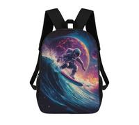 sinyumoney Space Surfing Adventure-12 Sac À Dos Scolaire Pour Enfants, 43 Cm (17 Pouces), Imprimé En 3D, Pour Garçons, Élèves Du Primaire Et Du Collège