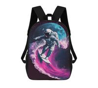 sinyumoney Space Surfing Adventure-6 Sac À Dos Scolaire Pour Enfants, 43 Cm (17 Pouces), Imprimé En 3D, Pour Garçons, Élèves Du Primaire Et Du Collège