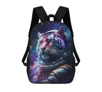 sinyumoney Space Tiger Astronaut Art Print-3 Sac À Dos Scolaire Imprimé En 3D, Sac À Dos Tendance Pour Enfants, Sac À Dos Pour Garçons, Élèves Du Collège 17inch