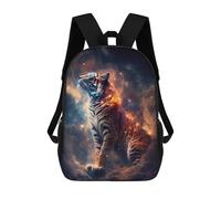 sinyumoney Space Tiger Spirit Sac À Dos Scolaire Pour Filles Et Garçons Avec Poche, Sac À Dos Tendance Pour Enfants 17inch