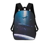 sinyumoney Space Whales Sacs À Dos Pour Enfants, Sac À Dos Scolaire, Sac À Dos Imprimé En 3D Pour Enfants, Sac À Dos De Voyage, Sac À Livres, Sac D'école Pour Enfants 17inch