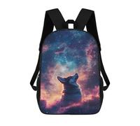 sinyumoney Space Wolf Howling Wallpaper 17inch Sacs À Dos Scolaires Imprimés En 3D - Sacs À Dos Tendance Pour Garçons Du Primaire Et Du Collège