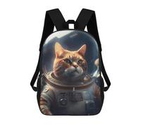 sinyumoney Spacesuit Astronaut Cat Sac À Dos Imprimé En 3D Pour Enfants, Sac D'école, Sac De Voyage Grande Capacité, Sac À Livres, Sac À Dos Pour Enfants 17inch