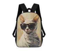 sinyumoney Sphynx Cat with Sunglasses Sac À Dos Enfant, Sac D'école, Sac À Dos Imprimé 3D Avec Motif De Dessin Animé, Grande Capacité, Pour Garçons Et Filles 17inch