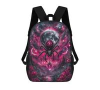 sinyumoney Spider with Jewels in Pink Landscape Sacs À Dos Scolaires Pour Enfants, Sac D'école Imprimé En 3D Pour Garçons, Élèves Du Primaire Et Du Collège 17inch