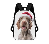 sinyumoney Spinone Italiano Dog with Santa Hat Portrait Sac À Dos Scolaire Pour Enfants Imprimé En 3D, Idéal Pour Les Voyages Et Les Lectures, Pour Les Garçons Et Les Élèves Du Primaire 17inch