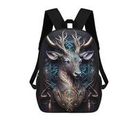 sinyumoney Spiritual Cosmic Deer Sacs À Dos Imprimés En 3D Pour Enfants 17inch Sacs À Dos Tendance Et Décontractés Pour La Journée, Sacs De Voyage, Sacs À Dos D'extérieur Pour Garçons Et Filles