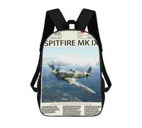 sinyumoney Spitfire MK Aircraft Sac À Dos Scolaire Imprimé En 3D Pour Enfants, Sac À Dos Garçon/fille, Sac De Voyage Pour Enfants 17inch