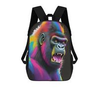 sinyumoney Splash Art Gorilla Sac À Dos Enfant, Sac D'école, Sac À Dos Imprimé 3D Avec Motif De Dessin Animé, Grande Capacité, Pour Garçons Et Filles 17inch