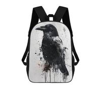 sinyumoney Splash Watercolor Raven Sacs À Dos Scolaires Pour Enfants, Sac D'école Imprimé En 3D Pour Garçons, Élèves Du Primaire Et Du Collège 17inch