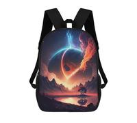 sinyumoney Split Of Planet Landscape Sac À Dos Scolaire Pour Enfants, Sac D'école Imprimé En 3D, Sac D'école Tendance Pour Garçons, Élèves Du Primaire Et Du Collège 17inch