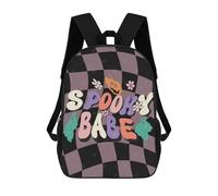 sinyumoney Spooky Babe Halloween Sac À Dos Enfant Tendance Et Amusant, Sac À Dos Pour Garçons Et Adolescents, Sac D'école Imprimé En 3D Pour Garçons 17inch
