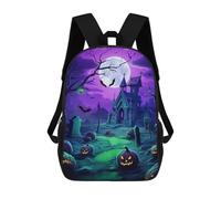 sinyumoney Spooky Halloween Graveyard Sac À Dos Enfant, Cartable Imprimé En 3D Pour Garçons Et Adolescents 17inch