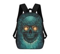sinyumoney Spooky Skull Art Print -1 Sacs À Dos Pour Enfants 17inch Sac À Dos Scolaire, Sac D'école Imprimé En 3D Pour Garçons, Élèves Du Primaire Et Du Collège