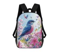 sinyumoney Spring Blossom Birds Butterfly Art Print Sac À Dos Enfant, Cartable, Sac D'école, Motif Dessin Animé 3D, Sac Pour Ordinateur Portable, Pour Garçons Et Filles 17inch
