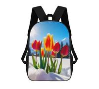 sinyumoney Spring Tulips in Snow Sacs À Dos Imprimés En 3D Pour Enfants, Sacs D'école Tendance Pour Garçons, Élèves Du Primaire Et Du Collège 17inch