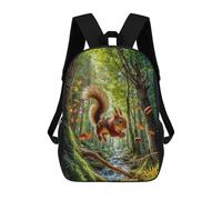 sinyumoney Squirrel Leaping in Forest Sacs À Dos Pour Enfants, Sac À Dos Scolaire, Sac À Dos Imprimé En 3D Pour Enfants, Sac À Dos De Voyage, Sac À Livres, Sac D'école Pour Enfants 17inch