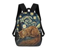 sinyumoney Squirrel Sleeping Under Starry Night Sky Sac À Dos Scolaire Imprimé En 3D Pour Enfants, Sac À Dos Garçon/fille, Sac De Voyage Pour Enfants 17inch
