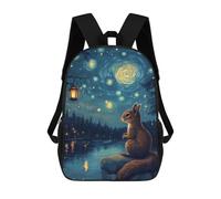 sinyumoney Squirrel Under Starry Sky Sac À Dos Scolaire Léger Pour Étudiants, Aéroport, Université, Filles, Garçons, Adolescents 17inch