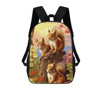 sinyumoney Squirrels in Spring Blossoms Sacs À Dos Pour Enfants, Cartables 3D Personnalisés Pour Garçons Et Filles, Grands Sacs À Dos Scolaires Décontractés 17inch