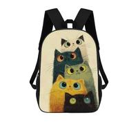 sinyumoney Stack of Colorful Cartoon Cats Sacs À Dos Imprimés En 3D Pour Enfants, Sacs D'école Tendance Pour Garçons, Sacs De Voyage, Sacs Scolaires Pour Élèves Du Primaire 17inch