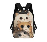 sinyumoney Stack of Cute Cartoon Cats Sacs À Dos Scolaires Pour Enfants, Sac D'école Imprimé En 3D Pour Garçons, Élèves Du Primaire Et Du Collège 17inch