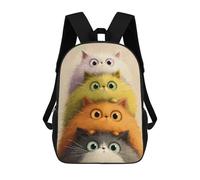 sinyumoney Stacked Fluffy Cats Digital Art Sacs À Dos Scolaires Pour Enfants, Sac D'école Imprimé En 3D Pour Garçons, Élèves Du Primaire Et Du Collège 17inch