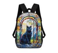 sinyumoney Stained Glass Cat Sacs À Dos Pour Enfants, Sac À Dos Scolaire, Sac À Dos Imprimé En 3D Pour Enfants, Sac À Dos De Voyage, Sac À Livres, Sac D'école Pour Enfants 17inch
