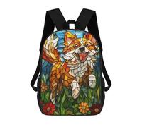 sinyumoney Stained Glass Dog Sac À Dos, Cartable Imprimé En 3D, Sac À Goûter, Sac À Dos De Voyage, Sac À Dos Entre Amis, Sac À Dos Scolaire Pour Filles Et Garçons 17inch