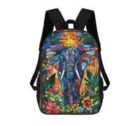 sinyumoney Stained Glass Elephant Sacs À Dos Pour Enfants, Cartables Imprimés En 3D, Sacs À Dos Pour Élèves Du Primaire Et Du Collège (garçons Et Filles) 17inch