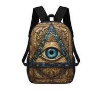 sinyumoney Stained Glass Eye Artwork Sacs À Dos Tendance Imprimés En 3D 17inch Sac D'école Décontracté Pour Enfants, Garçons, Élèves Du Primaire Et Du Collège