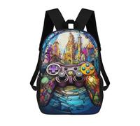 sinyumoney Stained Glass Game Controller Artwork Sac À Dos Enfant, Sac À Dos Anime, Grand Sac À Dos Enfant, Sac À Dos Imprimé En 3D Pour Enfants, Cartable, Cartable Pour Garçons Et Filles 17inch