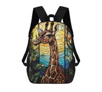 sinyumoney Stained Glass Giraffe Portrait Sacs À Dos Pour Enfants, Sac À Dos Scolaire, Sac À Dos Imprimé En 3D Pour Enfants, Sac À Dos De Voyage, Sac À Livres, Sac D'école Pour Enfants 17inch