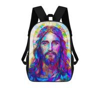 sinyumoney Stained Glass Jesus Sac À Dos Enfant, Cartable Imprimé En 3D Pour Garçons Et Adolescents 17inch