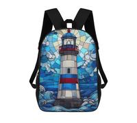 sinyumoney Stained Glass Lighthouse Sac À Dos Scolaire Imprimé En 3D Pour Garçons Et Filles, Sac À Dos Pour Ordinateur Portable Pour Enfants/étudiants/adultes 17inch