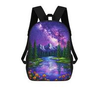 sinyumoney Stained Glass Night Landscape Sacs À Dos Pour Enfants, Cartables Imprimés En 3D, Sacs À Dos Pour Élèves Du Primaire Et Du Collège (garçons Et Filles) 17inch