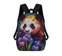 sinyumoney Stained Glass Panda Sac À Dos Scolaire Pour Enfants Imprimé En 3D, Idéal Pour Les Voyages Et Les Lectures, Pour Les Garçons Et Les Élèves Du Primaire 17inch