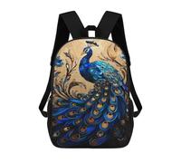 sinyumoney Stained Glass Peacock Artwork-1 Sac À Dos Scolaire Pour Enfants, Grand Sac À Dos 3D, Cadeau Pour Enfants 17inch