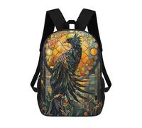 sinyumoney Stained Glass Phoenix Sac À Dos, Cartable Imprimé En 3D, Sac À Goûter, Sac À Dos De Voyage, Sac À Dos Entre Amis, Sac À Dos Scolaire Pour Filles Et Garçons 17inch
