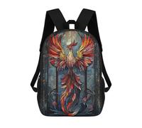 sinyumoney Stained Glass Phoenix Sacs À Dos Pour Enfants, Cartables Imprimés En 3D, Sacs À Dos Pour Élèves Du Primaire Et Du Collège (garçons Et Filles) 17inch