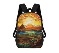 sinyumoney Stained Glass Pyramid Sunset Sac À Dos En Peluche À Motif Dessin Animé, Sac À Dos 3D Pour Enfants, Idée Cadeau D'anniversaire Pour Garçons Et Filles 17inch