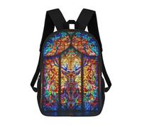 sinyumoney Stained Glass Stag Sac À Dos Scolaire Enfant Tendance Et Décontracté, Sac À Dos Imprimé En 3D Pour Garçon, Grand Sac À Dos 17inch