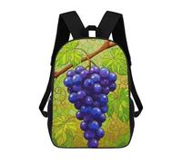 sinyumoney Stained Glass Style Grape Illustration Sacs À Dos Pour Enfants, Cartables, Sacs À Dos Scolaires Imprimés En 3D, Sacs À Dos De Voyage Tendance Pour Enfants (primaire, Collège) 17inch