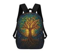 sinyumoney Stained Glass Tree of Life Sacs À Dos Pour Enfants, Cartables, Sacs À Dos Scolaires Imprimés En 3D, Sacs À Dos De Voyage Tendance Pour Enfants (primaire, Collège) 17inch