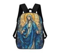 sinyumoney Stained Glass Virgin Mary Illustration Sacs À Dos Pour Enfants, Sac D'école Imprimé En 3D, Cartable Pour Enfants, Sac De Voyage, Sac À Dos Garçon Fille, Sac D'école Pour Enfants 17inch