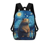 sinyumoney Starry Night Capybara Sac À Dos Pour Garçons Et Adolescents, Sacs À Dos Pour Filles, Sacs À Dos Pour Tout-petits, Sacs À Livres Pour L'école Primaire Et Le Collège 17inch