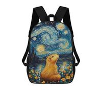 sinyumoney Starry Night Capybara Sacs À Dos Pour Enfants 17inch Sac À Dos Scolaire, Sac D'école Imprimé En 3D Pour Garçons, Élèves Du Primaire Et Du Collège