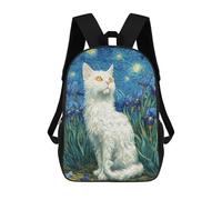 sinyumoney Starry Night Cat Art Print -6 Sacs À Dos Tendance Imprimés En 3D 17inch Sac D'école Décontracté Pour Enfants, Garçons, Élèves Du Primaire Et Du Collège
